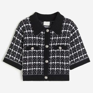 H&M Cropped collared cardigan
